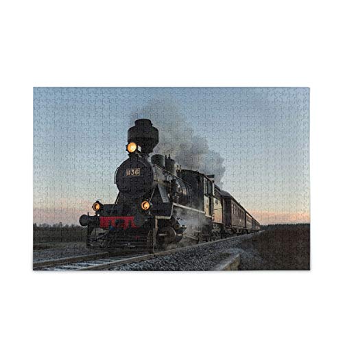 IGHSNZUH 1000 Pcs Jigsaw Puzzles Express Dampfzug Puzzle, Lustiges Spielzeugfamilienspiel Für Pädagogische Intellektuelle Dekomprimierung/Mehrfarbig/500Sprung von IGHSNZUH