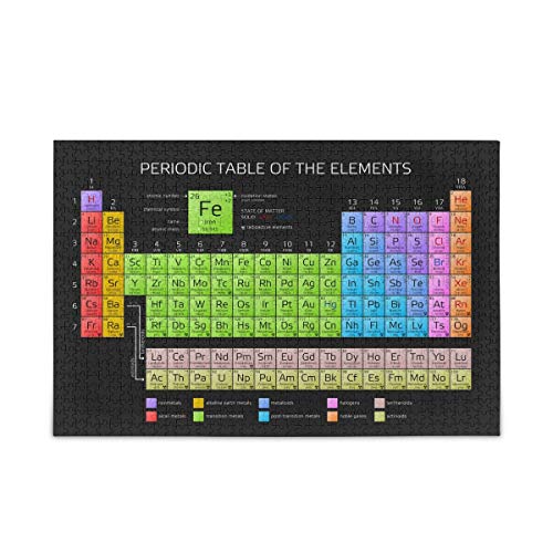 IGHSNZUH 1000 Pcs Jigsaw Rätsel Periodische Tabelle des Elements Atompuzzle, Lustiges Spielzeugfamiliespiel Für Pädagogische Intellektuelle Dekomprimierung/Mehrfarbig/1000Pieces von IGHSNZUH