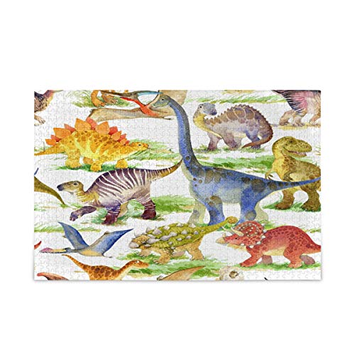 IGHSNZUH 1000 Pcs Jigsaw Rätsel Süßes Tier Dinosaurier Puzzle, Lustiges Spielzeugfamilienspiel Für Pädagogische Intellektuelle Dekomprimierung/Mehrfarbig/1000Pieces von IGHSNZUH