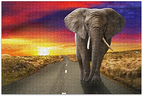 IGHSNZUH 1000 Teile Puzzle Für Erwachsene Kinder, Tier-Elefant-Puzzle, Lernspiele, Heimdekoration von IGHSNZUH