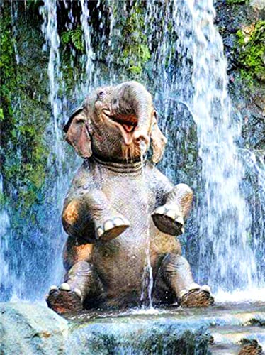 IGHSNZUH 1000-Teiliges Puzzle Für Erwachsene, Tierserie Elefant Unter Dem Wasserfall, Familienpuzzleset Aus Holz, Gehirn-Challenge-Puzzlespiele Für Kinder, Puzzlespielzeug Für Die Intellektuelle ELT von IGHSNZUH