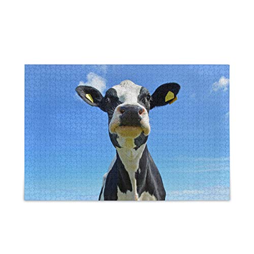 IGHSNZUH 1000-Teiliges Puzzle Mit Tiermotiv, Niedliches Kuh-Puzzle, Lustiges Spielzeug-Familienspiel Für Pädagogisches, Intellektuelles Dekomprimieren/Mehrfarbig/1000 Stück von IGHSNZUH