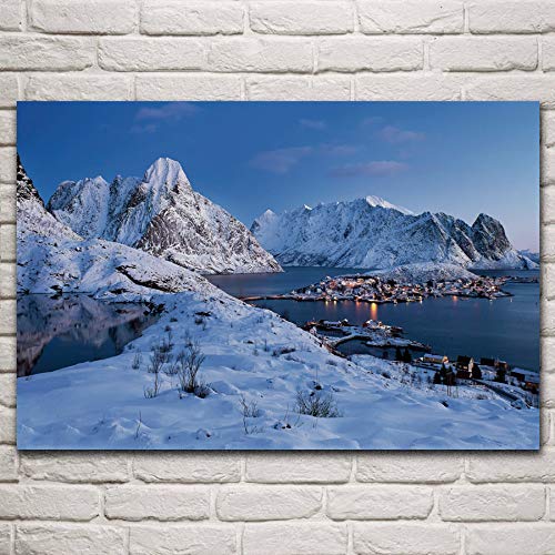 IGHSNZUH 1000 -Teiliges Puzzlesen Schöner Winter In Lofoten Islands Puzzle Herausforderung Für Pädagogische Puzzle Family Challenge Game Geschenk Für Erwachsene Und Kinder Mit Exquisiten Farbbox 50X von IGHSNZUH