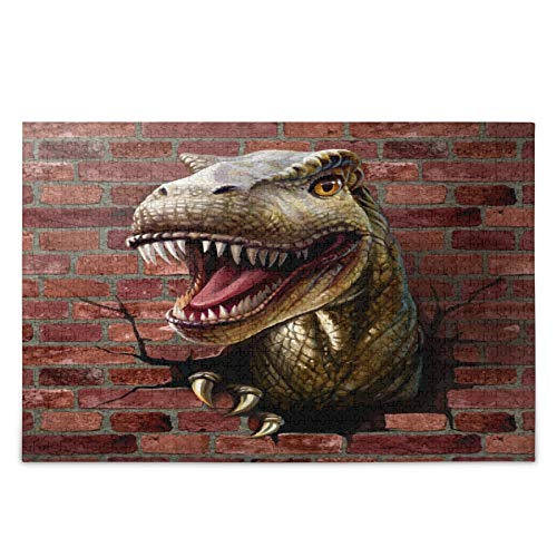 IGHSNZUH 3D-Dinosaurier-Puzzle, Tierrote Wand, 1000 Teile, Puzzle, Pädagogisch, Intellektuell, Dekomprimierend, Lustiges Spiel Für Kinder, Erwachsene, Heimwanddekoration von IGHSNZUH