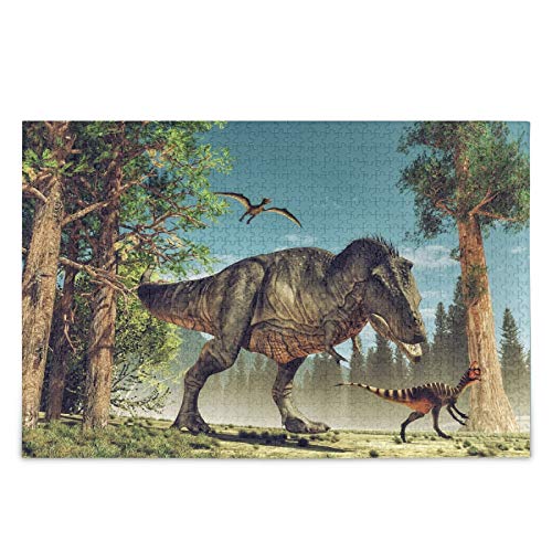 IGHSNZUH 3D-Render-Dinosaurier-Puzzle, Palmentier, 1000 Teile, Puzzle, Pädagogisches, Intellektuelles Dekomprimierungsspaßspiel Für Kinder, Erwachsene, Heimwanddekoration von IGHSNZUH