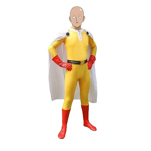 IGHSNZUH Aldult Anime Saitama Cosplay Kostüme Overalls Halloween Outfits(2XL) von IGHSNZUH