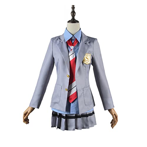 IGHSNZUH Aldult Anime Your Lie in April Cosplay Kostüm Kaori Miyazono Damen Uniformen Halloween Party(2XL) von IGHSNZUH