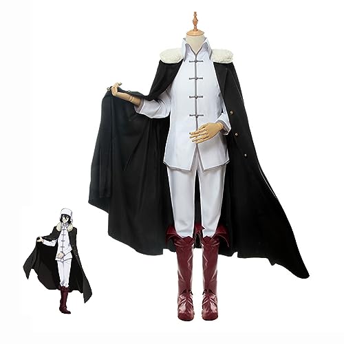 IGHSNZUH Anime Fjodor Dostojewski Cosplay Kostüm Männer Mantel Tops Hosen Hut Uniform Set Halloween Outfit(2XL) von IGHSNZUH