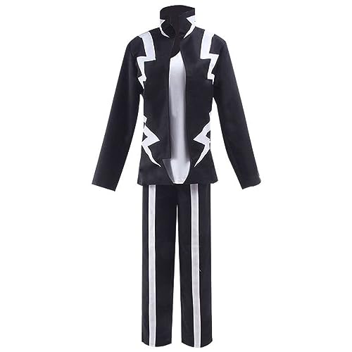 IGHSNZUH Anime Kaminari Denki Cosplay Kostüm Herren Schwarze Uniform Halloween Party Outfit Set(2XL) von IGHSNZUH