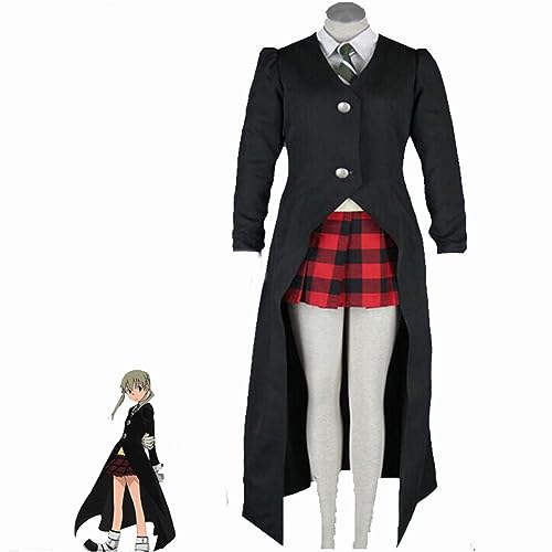 IGHSNZUH Anime Maka Albarn Cosplay Kostüm Damen Jacke Hemd Weste Halloween Uniform Set(XXL) von IGHSNZUH