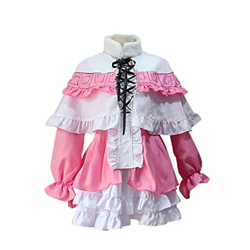 IGHSNZUH Anime Miss Kobayashi's Dragon Maid Cosplay Kostüm Mädchen Frauen Tohru/Kanna Halloween Cosplay Uniform Kleid Rosa Lolita Kleid Umhang Uniform Outfit Lässiger Anzug(Kanna,2pcs) von IGHSNZUH