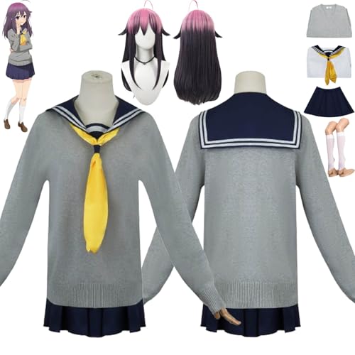 IGHSNZUH Anime My Deer Friend Nokotan Anko Koshi Cosplay Kostüm Outfit Shikanoko Noko JK Schuluniform Komplettset Halloween Party Karneval Dress Up Anzug mit Perücke for Frauen(2pcs) von IGHSNZUH