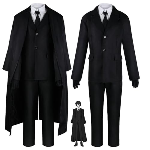 IGHSNZUH Bungo Stray Dogs Cosplay Kostüm Nakahara Chuuya Uniform Outfit Set for Erwachsene Halloween Kostüme Karneval Party Outfit(Dazai(dark Era Version),2pcs) von IGHSNZUH