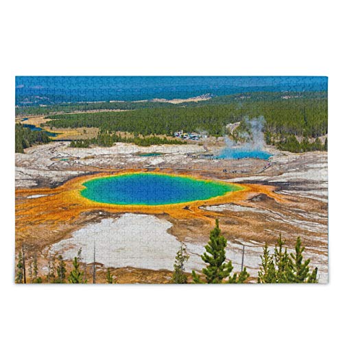 IGHSNZUH Frühling Grand Prismatic Puzzle Puzzle Yellowstone Nationalpark 500 Stück Rätsel Pädagogische Intellektuelle Dekomprimierende Lustige Spiele Für Kinder Erwachsene Home Wall Decor von IGHSNZUH