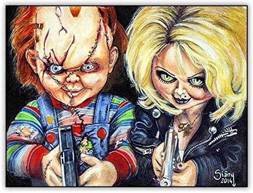 IGHSNZUH Horrorfilm Braut Von Chucky Puzzle 1000 Teile, Holzpuzzles, Iq Challenge Memory Fun Game Bild 50X75Cm von IGHSNZUH