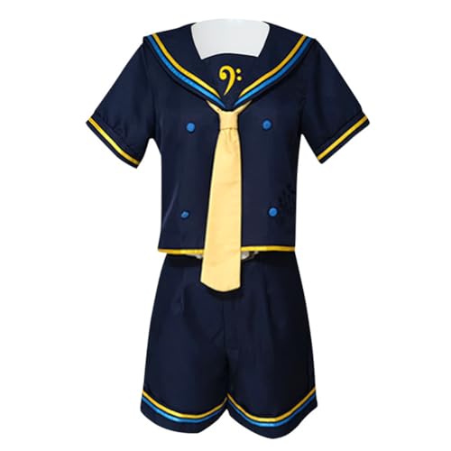 IGHSNZUH Kagamine Rin Cosplay Kostüm Marineblauer Matrosenanzug High School Uniform for Halloween Comic Con Anime Spiel Rollenspiel Komplettset Outfits(Len-type1,2pcs) von IGHSNZUH