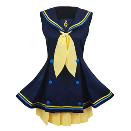 IGHSNZUH Kagamine Rin Cosplay Kostüm Marineblauer Matrosenanzug High School Uniform for Halloween Comic Con Anime Spiel Rollenspiel Komplettset Outfits(Rin-type 1,2pcs) von IGHSNZUH