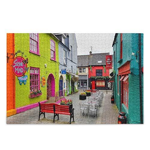 IGHSNZUH Kinsale Cork Ireland Puzzle Puzzle Bunte Häuser Market Street 500 Stück Rätsel Pädagogische Intellektuelle Dekomprimierende Lustige Spiele Für Kinder Erwachsene Home Wanddekoration von IGHSNZUH