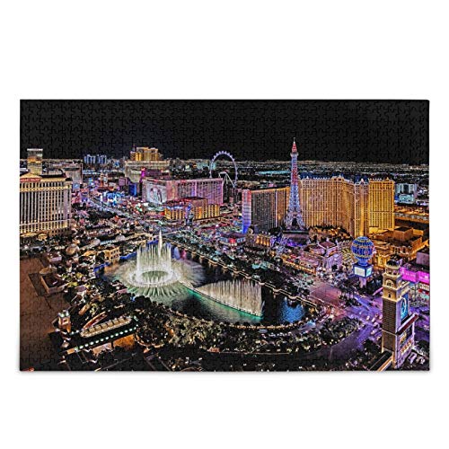 IGHSNZUH Las Vegas Nevada Puzzle Puzzle Amerikanische Gebäude 500 Stücke Rätsel Pädagogische Intellektuelle Dekomprimierende Lustige Spiel Für Kinder Erwachsene Home Wall Decor Dekor von IGHSNZUH