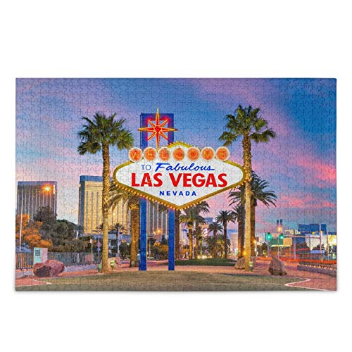 IGHSNZUH Las Vegas Nevada Usa Jigsaw Puzzle Dusk American Building 500 Stücke Rätsel Lernte Intellektuell Dekomprimierende Lustige Spiele Für Kinder Erwachsene Home Wall Decor von IGHSNZUH