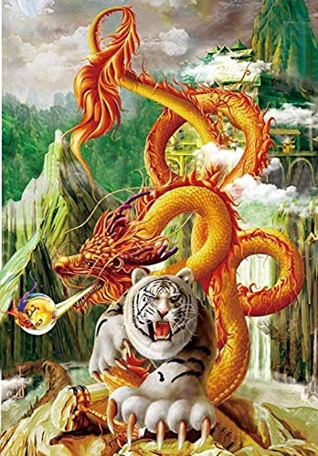 IGHSNZUH Puzzle Für Erwachsene, 1000 Teile, Drachen- Und Tigerholz, Klassisches Lernspiel Für Kinder, Kreuzworträtselspiel, 50 X 75 cm von IGHSNZUH