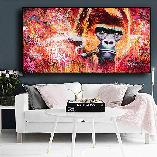 IGHSNZUH Puzzle Für Erwachsene, Bunter Gorilla, 1000 Teile, Wildtier-Puzzle, Abstrakte Kunst, Lernspielzeug Für Erwachsene, 50 X 75 cm von IGHSNZUH