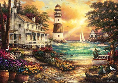 IGHSNZUH Seaside Sunset Cottage - Puzzle Rätsel Für Erwachsene 1000 -Teilige DIY -Puzzle Kinderpapier Spielzeug 38 * 26 cm von IGHSNZUH