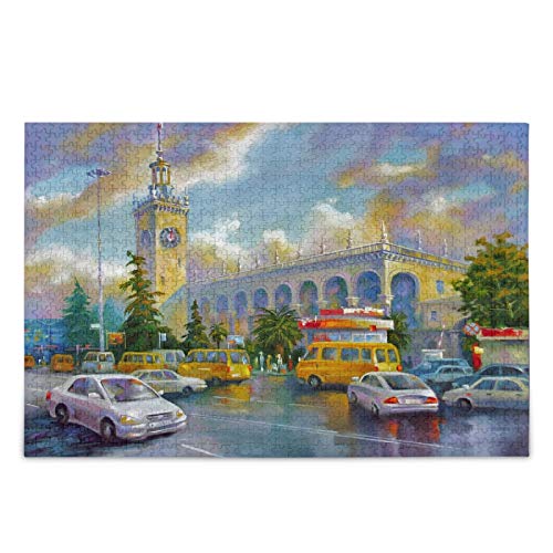 IGHSNZUH Sochi Bahnhof Jigsaw Puzzle Stadt Sochi 500 Stück Rätsel Pädagogische Intellektuelle Dekomprimierende Lustige Spiele Für Kinder Erwachsenen Heimwand Dekor von IGHSNZUH