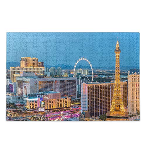 IGHSNZUH Stadt Von Las Vegas Nevada Puzzle Puzzle Ferrris Wheel American Building 500 Stücke Rätsel Lernte Intellektuell Dekomprimierende Lustige Spiele Für Kinder Erwachsene Home Wall Decor von IGHSNZUH