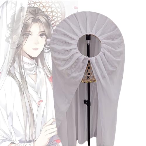 IGHSNZUH Tian Guan Ci Fu Cosplay Kostüm Perücke for Frauen Anime Xie lian Cosplay Uniformen Komplettes Set for Bühnenauftritt Anime Cosplay Outfit(Facepiece,70CM) von IGHSNZUH