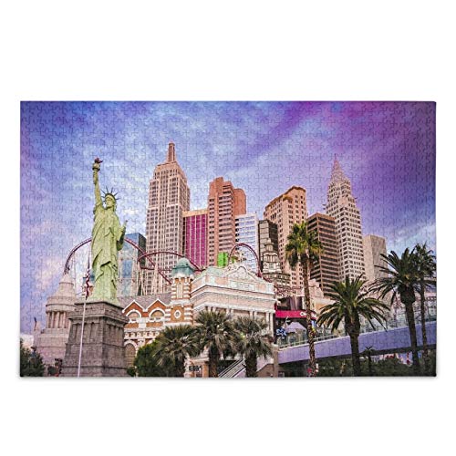 IGHSNZUH Usa Las Vegas Puzzle Puzzle New York Hotel Casino 500 Stück Rätsel Pädagogische Intellektuelle Dekomprimierende Lustige Spiele Für Kinder Erwachsenen Heimwand Dekor von IGHSNZUH