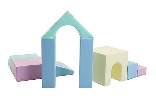 IGLU 10 XL Softbausteine Schaumstoffbausteine Riesenbausteine Bauklötze Spielbausteine Pastel Farben (helles Pastell) von IGLU SOFT PLAY