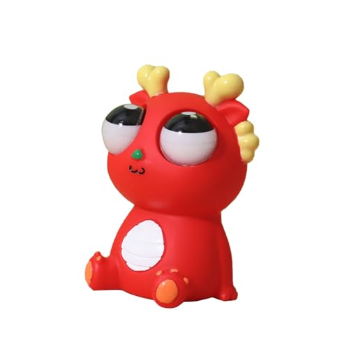 IHEHUA Jahr der Drachenaugen-Puppe: Kreative Augen-Drachen-Knetmusik, Dekompression, Entspannungsdruck, Spielzeug! Spielzeugfigur (红色, One Size) von IHEHUA