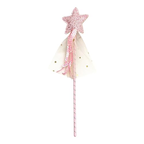 IHEHUA Star Zauberstab Weihnachten Mädchen Kostüm Requisiten Engel Fee Sticks für Geburtstag Hochzeit Party Cosplay Rollenspiel Spielzeug Event Horizont DVD (Rosa, Einheitsgröße) von IHEHUA