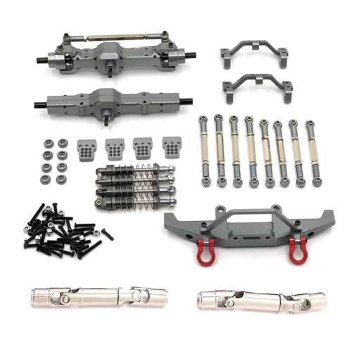 IJOSADON 1/16 RC Auto Upgrade Teile Metall Achse Chassis Link Stange Zugstange Montieren Stoßdämpfer Set Kompatibel Mit C14 C24 C24-1 Modelle(Titanium) von IJOSADON