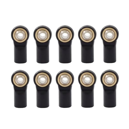 IJOSADON 10Pcs Aluminium M4 20MM Link Spurstangenkopf Kugelgelenk Kompatibel Mit 1/10 Skala RC Crawler Fahrzeuge D110 CC01 Racing Zubehör RC Auto Zubehör(10PCS Black) von IJOSADON