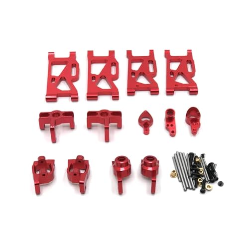 IJOSADON 144010 144001 02 124017 16 18 124019 RC Auto Metall Upgrade Teile Kompatibles Zubehör RC Auto Zubehör(RED SIX Piece Set) von IJOSADON