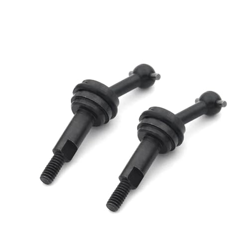 IJOSADON 2 Stück 2 mm verlängerte Universalgelenkwelle aus Metall mit M2-Mutter, kompatibel mit verschiedenen 1/28 RC-Automodellen(Black) von IJOSADON