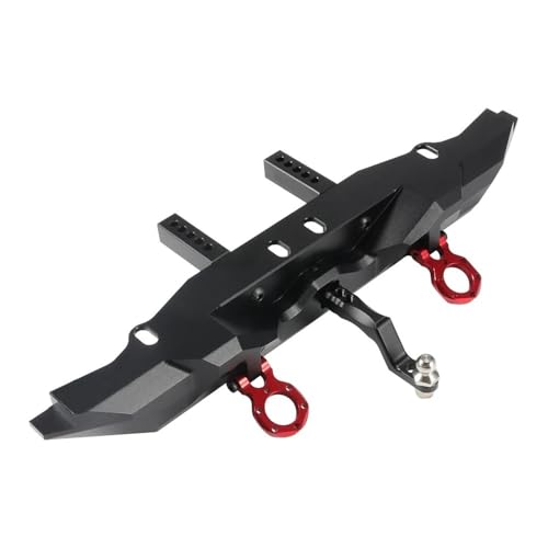 IJOSADON Aluminium CNC Heckstoßstange mit Anhängerkupplung Kompatibel mit 1/10 RC Crawler Autozubehör Kompatible Teile RC Auto Zubehör(Black) von IJOSADON