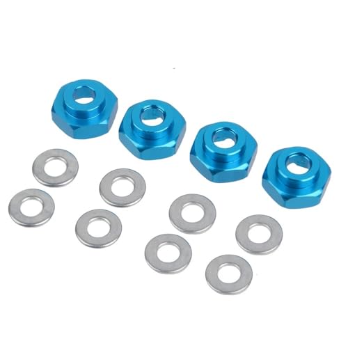 IJOSADON Aluminium Hex Adapter Radnaben Verlängerung Umwandlung Muttern Kompatibel mit 1/10 1/8 RC Auto Buggy Bigfoot Kompatible Modelle(Blue) von IJOSADON