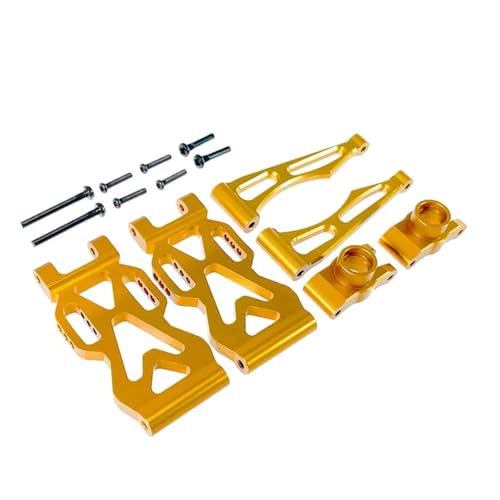 IJOSADON Aluminium-Hinterachs-Aufhängungsarm-Radsitz-Upgrade-Teile, kompatibel mit RC-Car-Modellen 16101, 16102, 16103 RC Auto Zubehör(GOLDEN) von IJOSADON