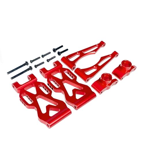 IJOSADON Aluminium-Hinterachs-Aufhängungsarm-Radsitz-Upgrade-Teile, kompatibel mit RC-Car-Modellen 16101, 16102, 16103 RC Auto Zubehör(RED) von IJOSADON