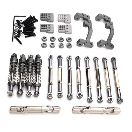 IJOSADON C14 C24 1/16 RC Auto Metall Upgrade Teile kompatibel mit Feiyu FY003-5A einschließlich Spurstangen Antriebswellen und Stoßdämpfer RC Auto Zubehör(Titanium) von IJOSADON