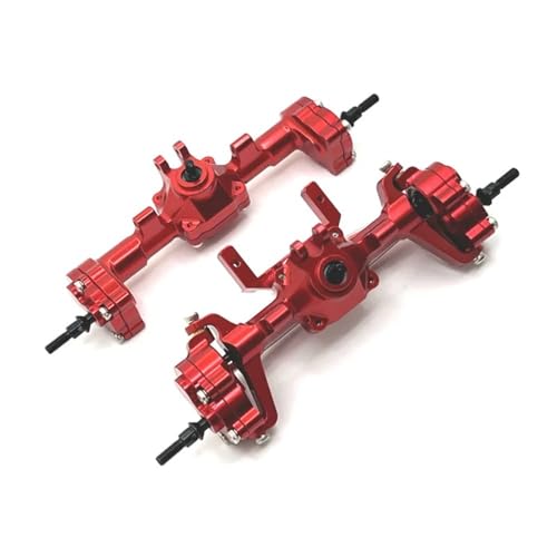 IJOSADON Geeignet Kompatibel mit FMS 1/24 Crusher K5 RC Autoteile Metall-Upgrade der vorderen und hinteren Türbrückenbaugruppe RC Auto Zubehör(RED) von IJOSADON