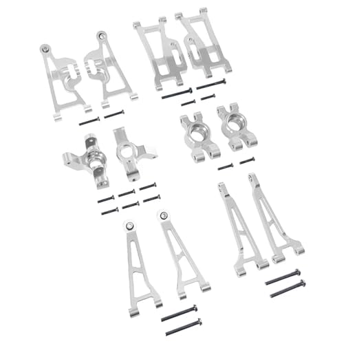 IJOSADON Hyper Go 1/14 14210-09 H14BM Metall Lenkbecher Aufhängungsarme Hinterradnaben Kompatible Upgrade-Teile Kompatibel mit RC-Cars RC Auto Zubehör(Silver) von IJOSADON