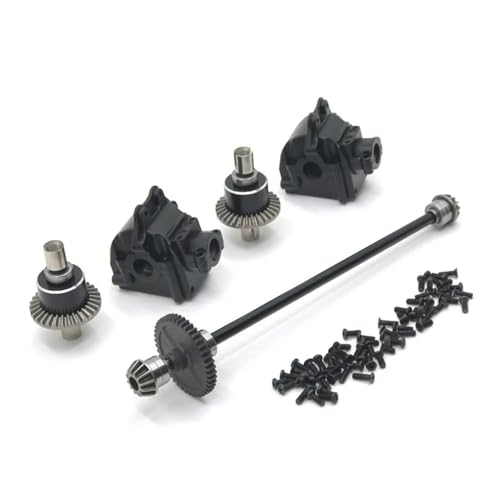 IJOSADON Kompatible Teile Kompatibel mit Metall-Mittelantriebswellenbaugruppe, Getriebe-Differentialsatz 144010, 144001, 144002 RC Auto Zubehör(Black) von IJOSADON