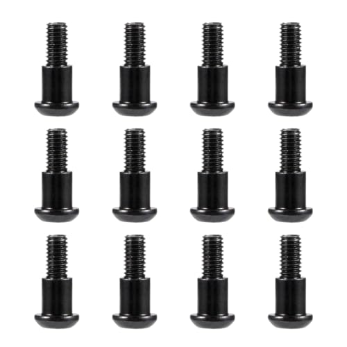 IJOSADON M3x4x10mm Hex Buttonhead Kingpin Schulterschrauben kompatibel mit 1/10 RC-Fahrzeugen CJ7 AR44 AR45 F9 Achse und VS4-10 F10(12PCS Black) von IJOSADON