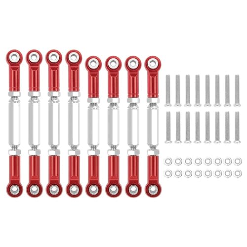 IJOSADON MN Metallgestänge Lenkservostangenendarme Kompatibel mit RC-Autos im Maßstab 1:16, kompatibel mit B14 C14 C24 C14K C24K MN90 MN45 MN99 RC Auto Zubehör(8PCS RED) von IJOSADON