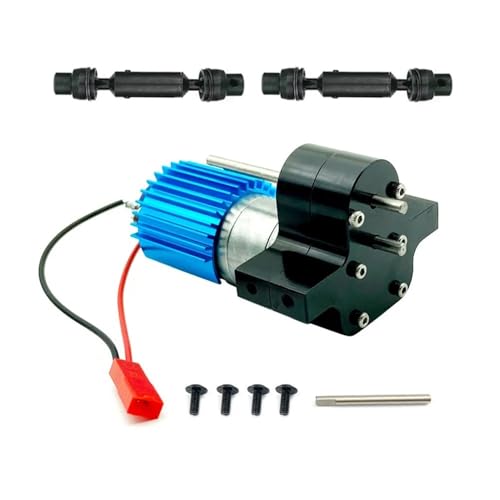 IJOSADON Metall 370 Motor Getriebe mit Antriebswelle kompatibel mit C14 C24 B24 B36 MN D99 MN99S Kompatibel mit RC Auto Teile Zubehör(Black) von IJOSADON