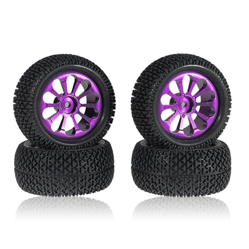 IJOSADON Metall Radnabe Räder Upgrade Teile Zubehör Kompatibel mit 1/8 1/16 RC Autos kompatibel mit Hyper Go 16207 H16PL 1/14 1/12 RC Auto Zubehör(Purple) von IJOSADON